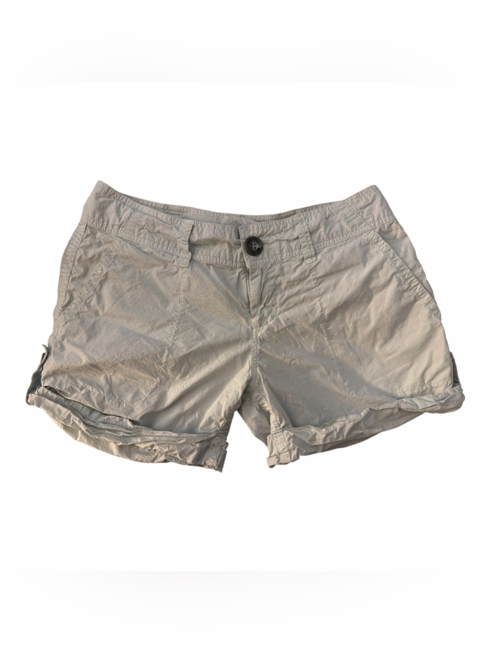 James Perse Classic Cotton Roll-Cuff Women’s Shorts — Light Beige